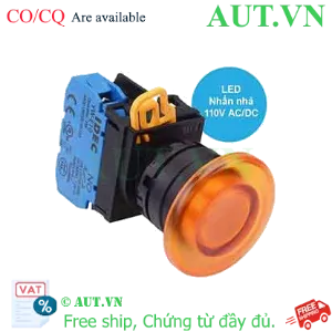 Ảnh của Nút nhấn nhả có đèn IDEC YW1L-M4E10QHA 110VAC D22 1NO (Hổ phách)