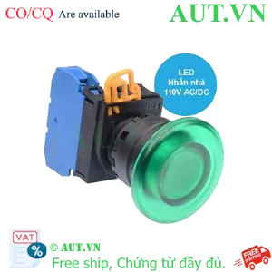 Ảnh của Nút nhấn nhả có đèn IDEC YW1L-M4E10QHG 110VAC D22 1NO (Xanh)