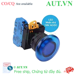 Ảnh của Nút nhấn nhả có đèn IDEC YW1L-M4E10QHS 110VAC D22 1NO (Xanh)