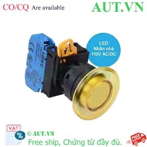 Ảnh của Nút nhấn nhả có đèn IDEC YW1L-M4E10QHY 110VAC D22 1NO (Vàng)