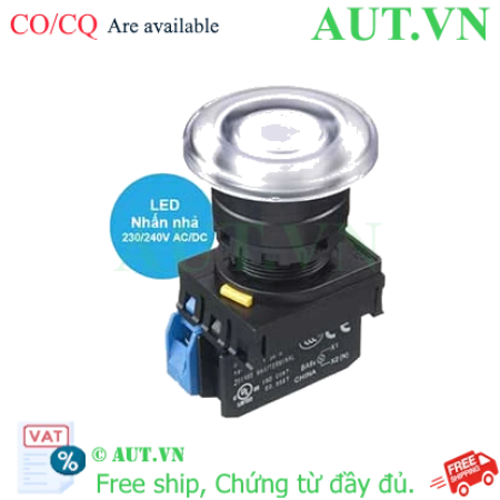 Ảnh của Nút nhấn nhả có đèn IDEC YW1L-M4E10QM3PW 220VAC D22 1NO (Trắng)