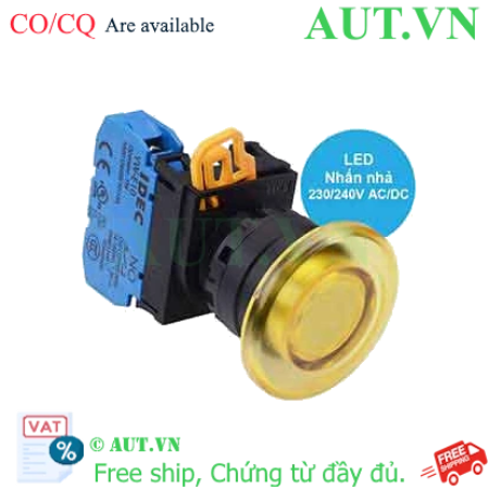 Ảnh của Nút nhấn nhả có đèn IDEC YW1L-M4E10QM3Y 220VAC D22 1NO (Vàng)