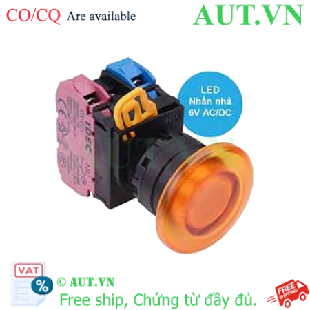 Ảnh của Nút nhấn nhả có đèn IDEC YW1L-M4E11Q2A 6VAC/DC D22 1NO+1NC (Hổ phách)