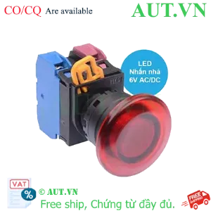 Ảnh của Nút nhấn nhả có đèn IDEC YW1L-M4E11Q2R 6VAC/DC D22 1NO+1NC (Đỏ)