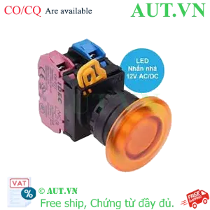 Ảnh của Nút nhấn nhả có đèn IDEC YW1L-M4E11Q3A 12VAC/DC D22 1NO+1NC (Hổ phách)