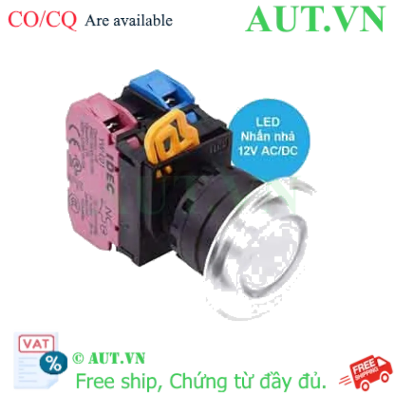 Ảnh của Nút nhấn nhả có đèn IDEC YW1L-M4E11Q3PW 12VAC/DC D22 1NO+1NC (Trắng)