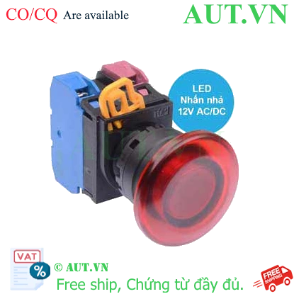 Ảnh của Nút nhấn nhả có đèn IDEC YW1L-M4E11Q3R 12VAC/DC D22 1NO+1NC (Đỏ)