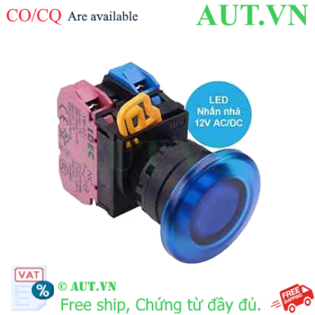Ảnh của Nút nhấn nhả có đèn IDEC YW1L-M4E11Q3S 12VAC/DC D22 1NO+1NC (Xanh)