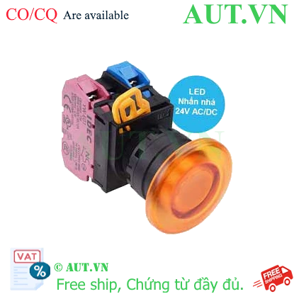 Ảnh của Nút nhấn nhả có đèn IDEC YW1L-M4E11Q4A 24VAC/DC D22 1NO+1NC (Hổ phách)