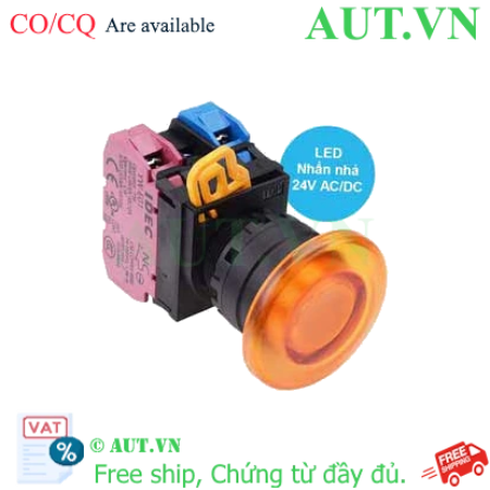 Ảnh của Nút nhấn nhả có đèn IDEC YW1L-M4E11Q4A 24VAC/DC D22 1NO+1NC (Hổ phách)