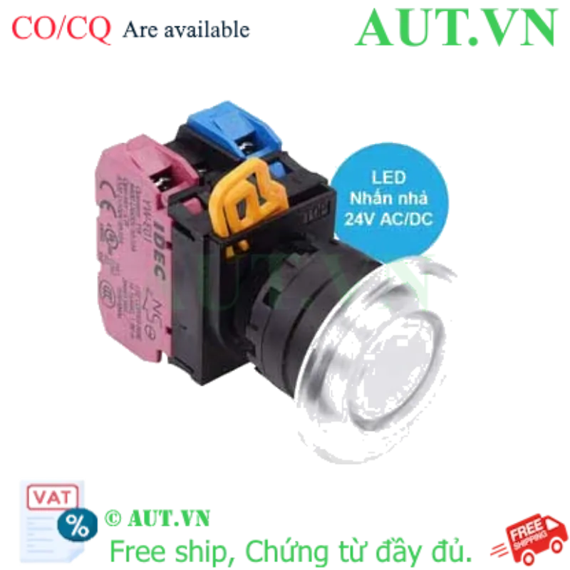 Ảnh của Nút nhấn nhả có đèn IDEC YW1L-M4E11Q4PW 24VAC/DC D22 1NO+1NC (Trắng)