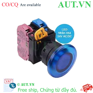 Ảnh của Nút nhấn nhả có đèn IDEC YW1L-M4E11Q4S 24VAC/DC D22 1NO+1NC (Xanh)