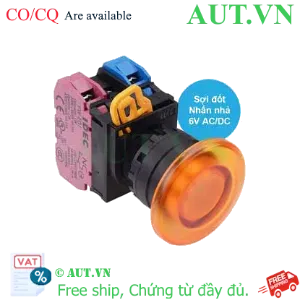 Ảnh của Nút nhấn nhả có đèn IDEC YW1L-M4E11Q5A 6VAC/DC D22 1NO+1NC (Hổ phách)