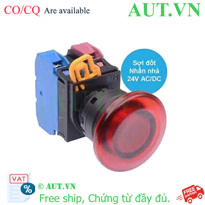 Ảnh của Nút nhấn nhả có đèn IDEC YW1L-M4E11Q7R 24VAC/DC D22 1NO+1NC (Đỏ)