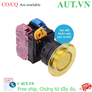 Ảnh của Nút nhấn nhả có đèn IDEC YW1L-M4E11Q7Y 24VAC/DC D22 1NO+1NC (Vàng)