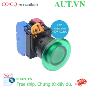 Ảnh của Nút nhấn nhả có đèn IDEC YW1L-M4E11QHG 110VAC D22 1NO+1NC (Xanh)
