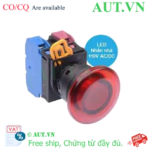 Ảnh của Nút nhấn nhả có đèn IDEC YW1L-M4E11QHR 110VAC D22 1NO+1NC (Đỏ)