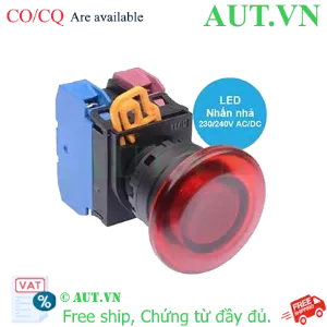 Ảnh của Nút nhấn nhả có đèn IDEC YW1L-M4E11QM3R 220VAC D22 1NO+1NC (Đỏ)