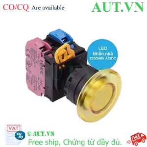 Ảnh của Nút nhấn nhả có đèn IDEC YW1L-M4E11QM3Y 220VAC D22 1NO+1NC (Vàng)