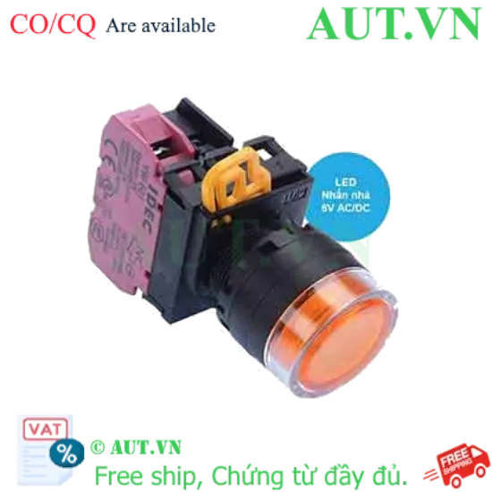 Ảnh của Nút nhấn nhả có đèn IDEC YW1L-MF2E01Q2A 6VAC/DC D22 1NC (Hổ phách)