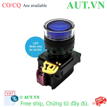 Ảnh của Nút nhấn nhả có đèn IDEC YW1L-MF2E01Q2S 6VAC/DC D22 1NC (Xanh)