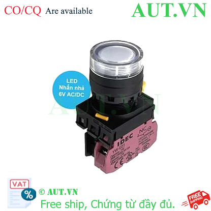 Ảnh của Nút nhấn nhả có đèn IDEC YW1L-MF2E01Q2W 6VAC/DC D22 1NC (Trắng)