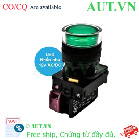 Ảnh của Nút nhấn nhả có đèn IDEC YW1L-MF2E01Q3G 12VAC/DC D22 1NC (Xanh)