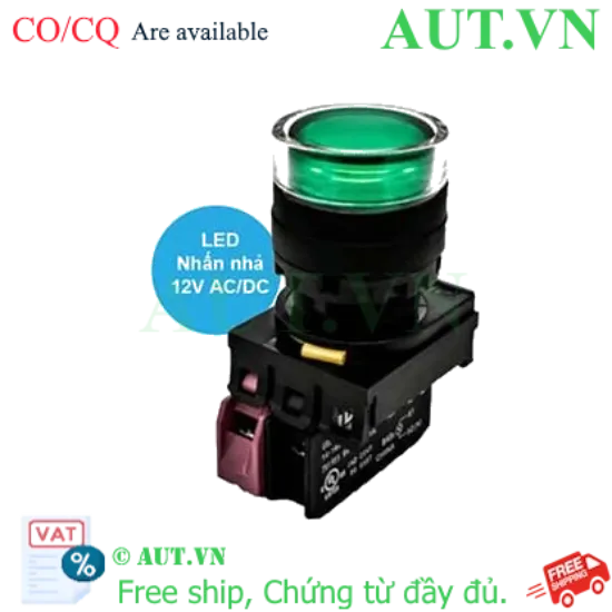 Ảnh của Nút nhấn nhả có đèn IDEC YW1L-MF2E01Q3G 12VAC/DC D22 1NC (Xanh)