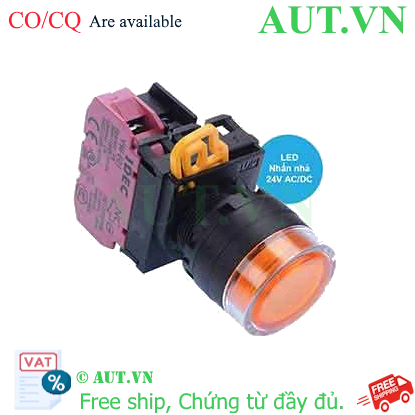 Ảnh của Nút nhấn nhả có đèn IDEC YW1L-MF2E01Q4A 24VAC/DC D22 1NC (Hổ phách)