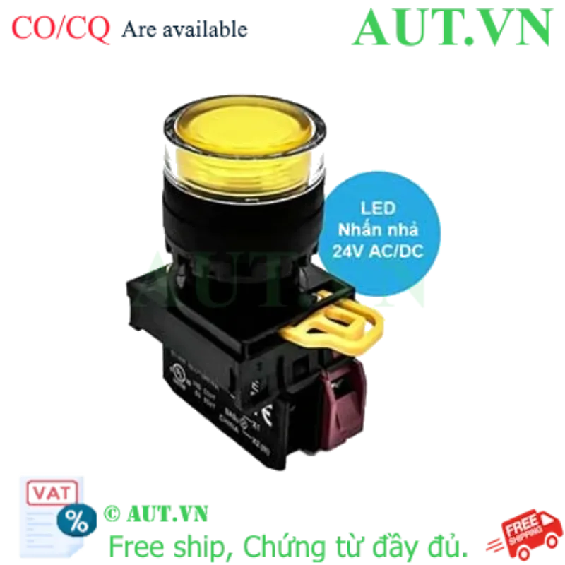 Ảnh của Nút nhấn nhả có đèn IDEC YW1L-MF2E01Q4Y 24VAC/DC D22 1NC (Vàng)