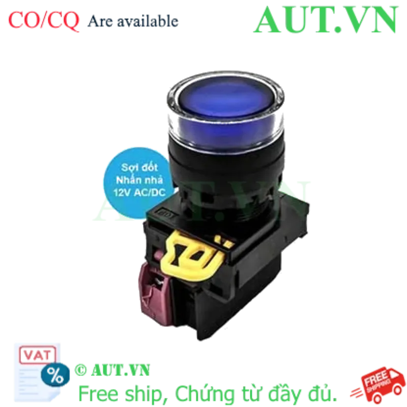 Ảnh của Nút nhấn nhả có đèn IDEC YW1L-MF2E01Q6S 12VAC/DC D22 1NC (Xanh)