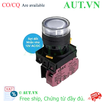 Ảnh của Nút nhấn nhả có đèn IDEC YW1L-MF2E01Q6W 12VAC/DC D22 1NC (Trắng)