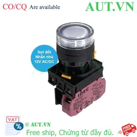 Ảnh của Nút nhấn nhả có đèn IDEC YW1L-MF2E01Q6W 12VAC/DC D22 1NC (Trắng)