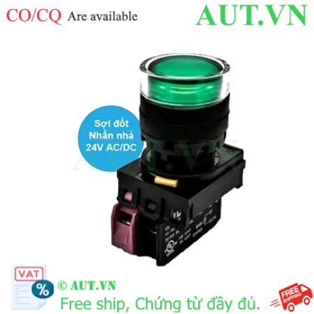 Ảnh của Nút nhấn nhả có đèn IDEC YW1L-MF2E01Q7G 24VAC/DC D22 1NC (Xanh)