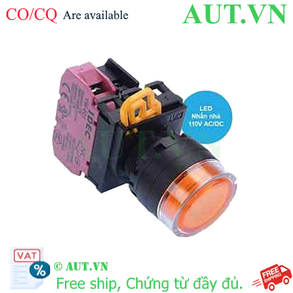 Ảnh của Nút nhấn nhả có đèn IDEC YW1L-MF2E01QHA 110VAC D22 1NC (Hổ phách)