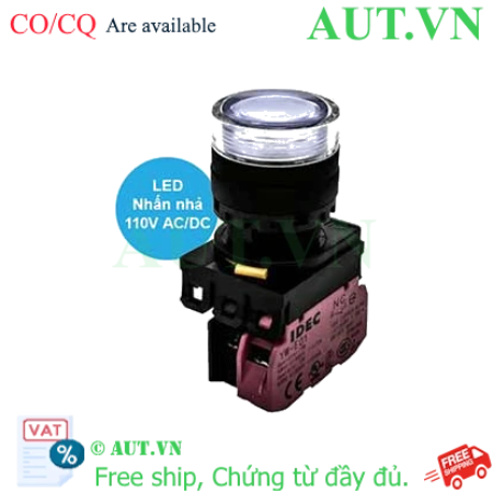 Ảnh của Nút nhấn nhả có đèn IDEC YW1L-MF2E01QHPW 110VAC D22 1NC (Trắng)