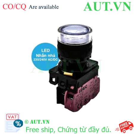 Ảnh của Nút nhấn nhả có đèn IDEC YW1L-MF2E01QM3PW 220VAC D22 1NC (Trắng)