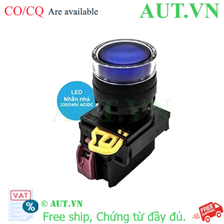 Ảnh của Nút nhấn nhả có đèn IDEC YW1L-MF2E01QM3S 220VAC D22 1NC (Xanh)