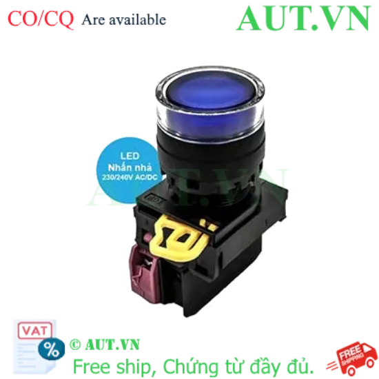 Ảnh của Nút nhấn nhả có đèn IDEC YW1L-MF2E01QM3S 220VAC D22 1NC (Xanh)