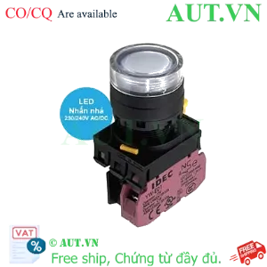 Ảnh của Nút nhấn nhả có đèn IDEC YW1L-MF2E01QM3W 220VAC D22 1NC (Trắng)