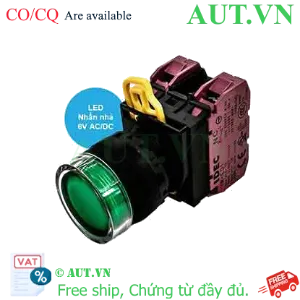 Ảnh của Nút nhấn nhả có đèn IDEC YW1L-MF2E02Q2G 6VAC/DC D22 2NC (Xanh)