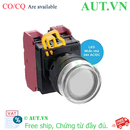 Ảnh của Nút nhấn nhả có đèn IDEC YW1L-MF2E02Q4PW 24VAC/DC D22 2NC (Trắng)