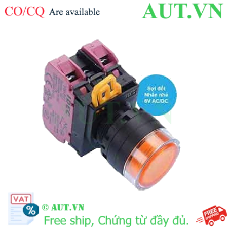 Ảnh của Nút nhấn nhả có đèn IDEC YW1L-MF2E02Q5A 6VAC/DC D22 2NC (Hổ phách)