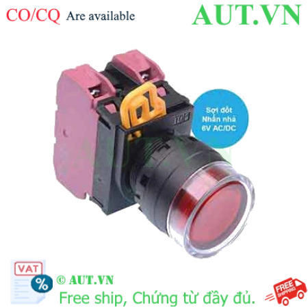 Ảnh của Nút nhấn nhả có đèn IDEC YW1L-MF2E02Q5R 6VAC/DC D22 2NC (Đỏ)