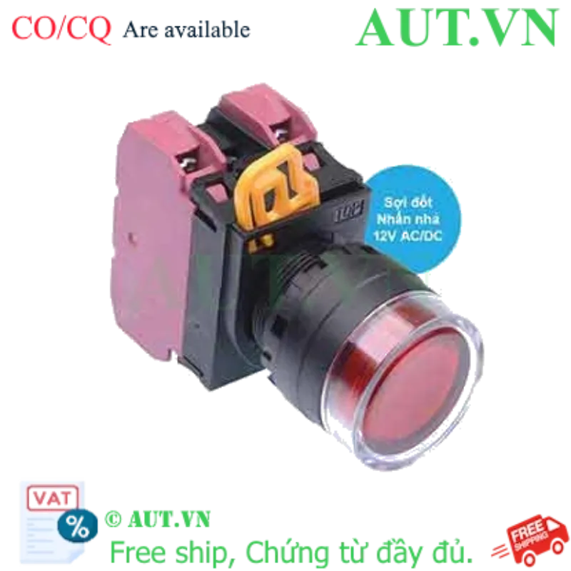 Ảnh của Nút nhấn nhả có đèn IDEC YW1L-MF2E02Q6R 12VAC/DC D22 2NC (Đỏ)