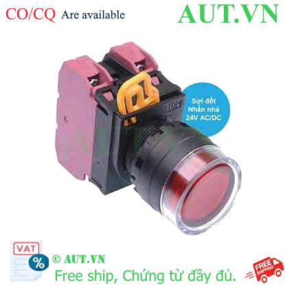 Ảnh của Nút nhấn nhả có đèn IDEC YW1L-MF2E02Q7R 24VAC/DC D22 2NC (Đỏ)