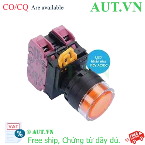 Ảnh của Nút nhấn nhả có đèn IDEC YW1L-MF2E02QHA 110VAC D22 2NC (Hổ phách)