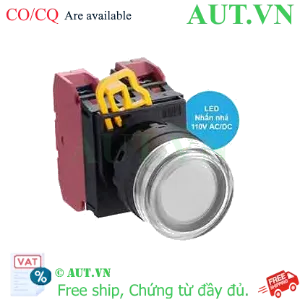 Ảnh của Nút nhấn nhả có đèn IDEC YW1L-MF2E02QHPW 110VAC D22 2NC (Trắng)