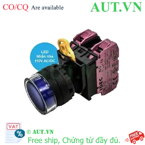 Ảnh của Nút nhấn nhả có đèn IDEC YW1L-MF2E02QHS 110VAC D22 2NC (Xanh)