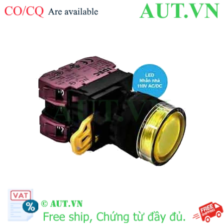 Ảnh của Nút nhấn nhả có đèn IDEC YW1L-MF2E02QHY 110VAC D22 2NC (Vàng)